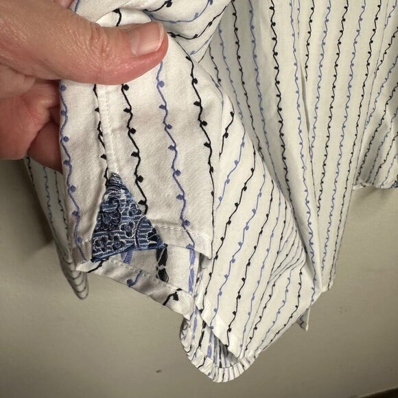 Robert Graham button down Striped white Shirt Sz L/XL - Picture 4 of 8